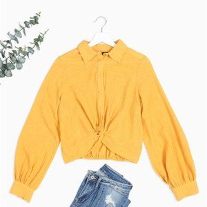 Knotted Long Sleeve Top - Mustard